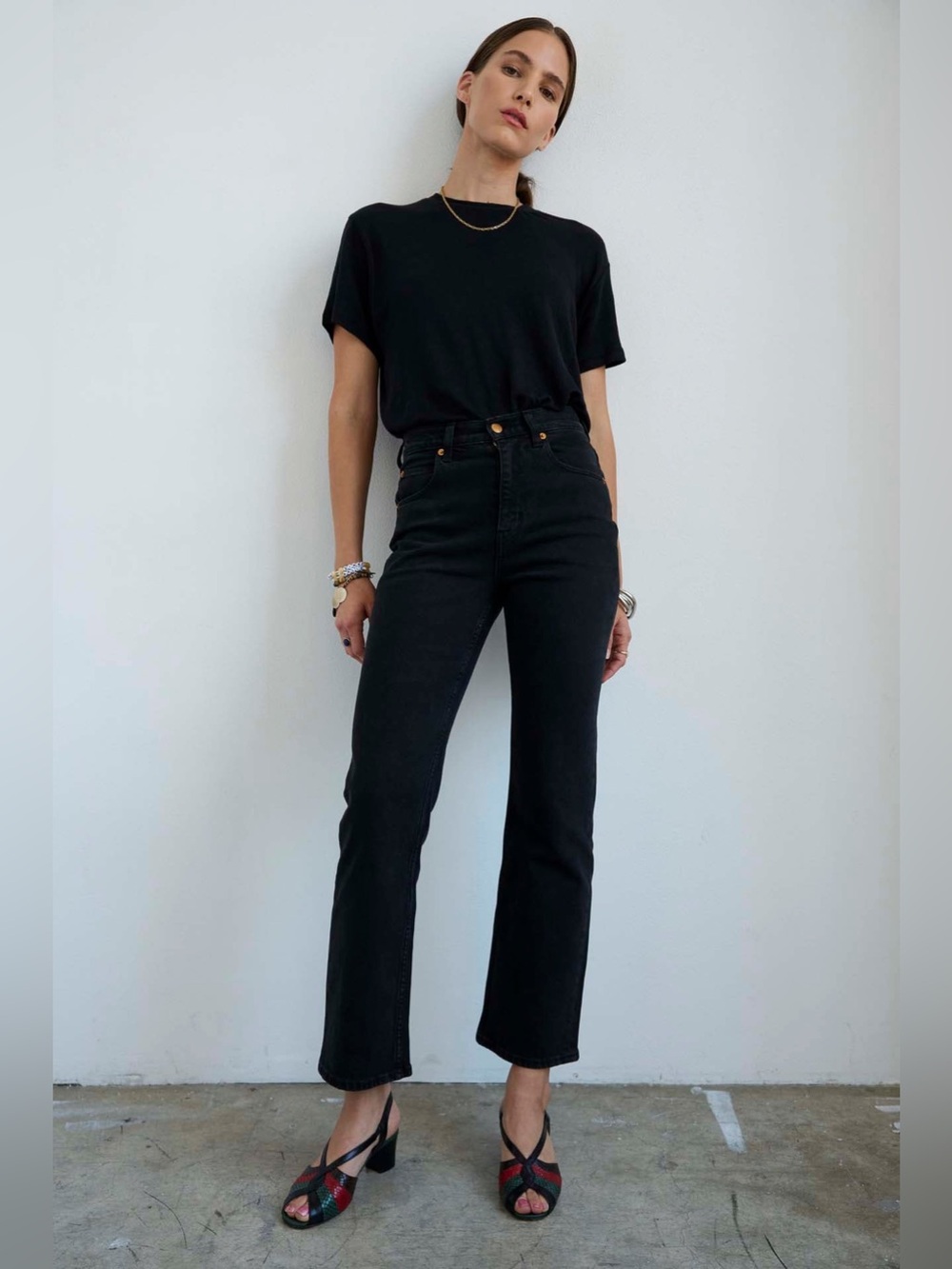 Jamie Haller The Kenickie in Washed Black Denim Jeans Size 26